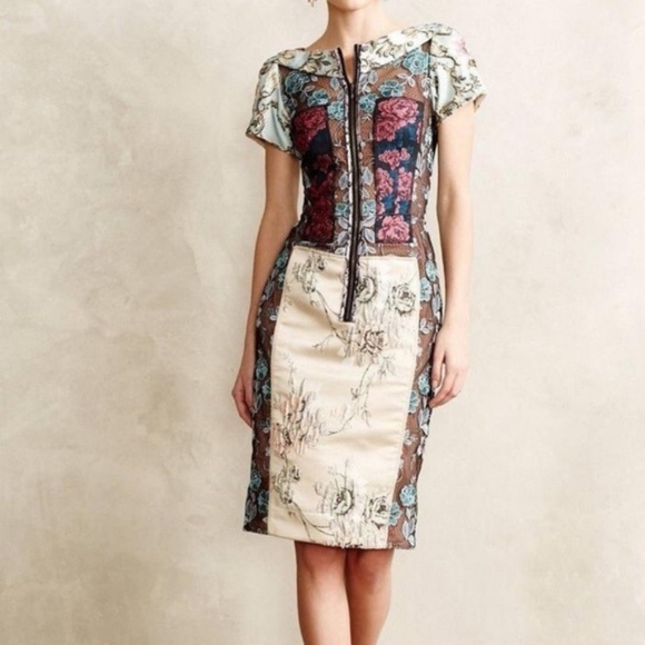 Pieced Brocade Dress Beguile Byron Lars Sz 4 - NWOT - Picture 2 of 13